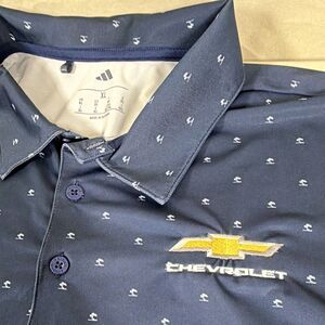Adidas Men's XL Navy Blue Golf Polo Shirt GM / Chevrolet Bowtie Logo